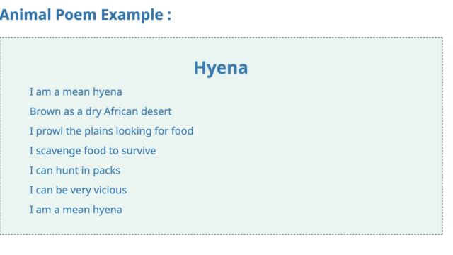 Example poem about a hyena