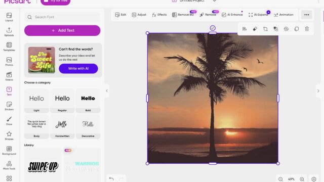 picsart screenshot - a palm tree