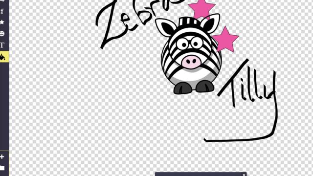 Sketch.io screenshot - a zebra with pink stars