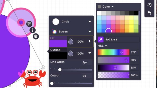 Sketch.io screenshot - colorful shapes in an image editor