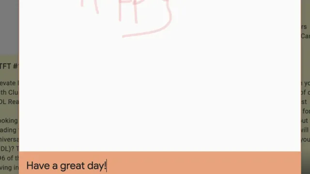 Screenshot of a handwritten note on lined paper within Google Keep. The note says “Happy” in large pink letters, with a purple star drawn above it.